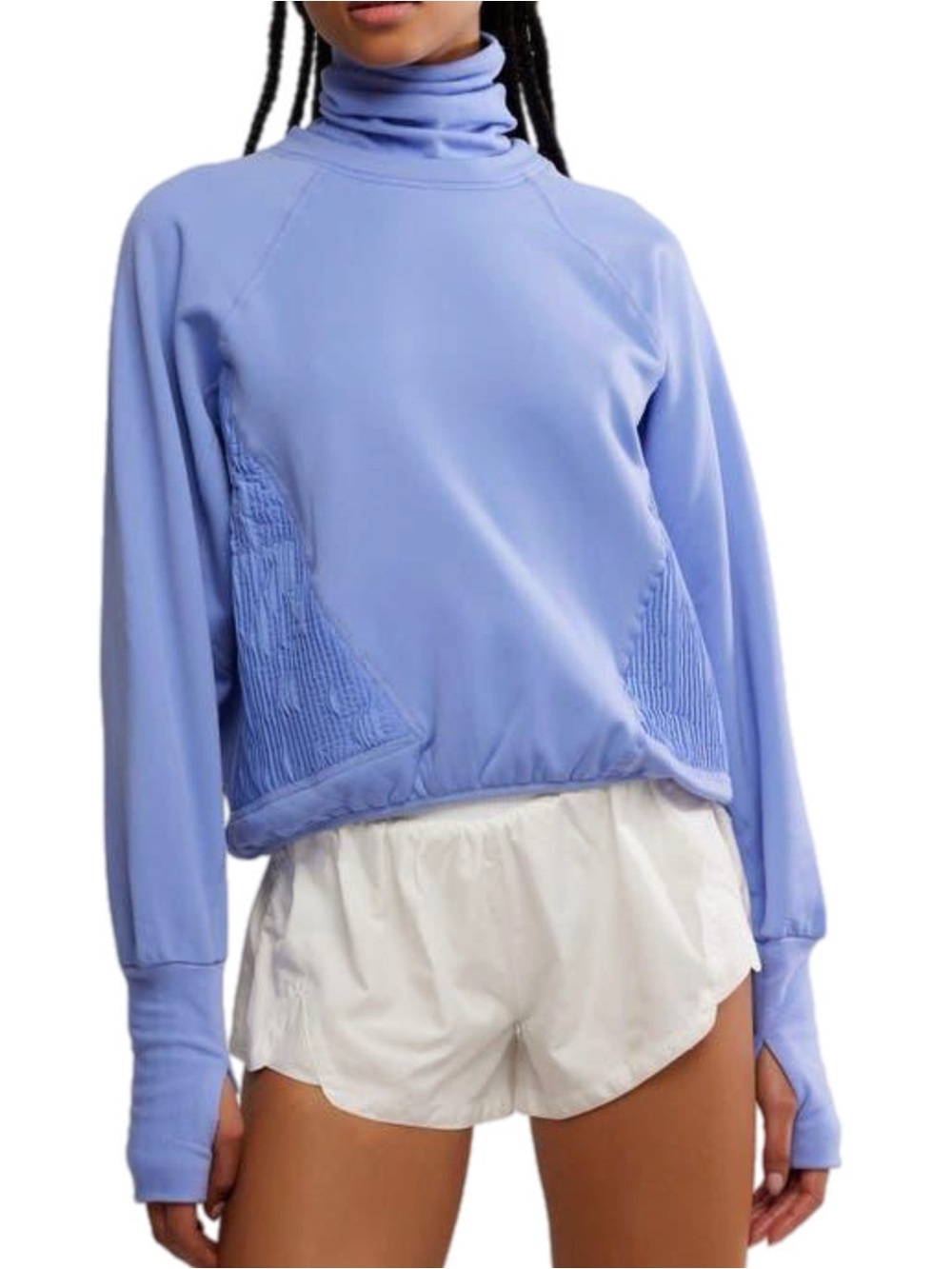 FREE PEOPLE MOVEMENT Keepin Cozy Run Crew Pullover / Bluebell / Large - Like New
